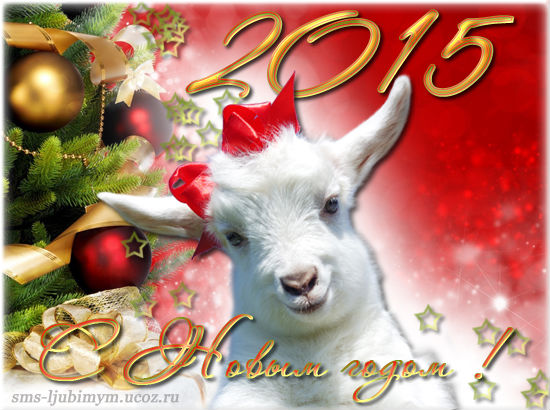 Поздравления с Новым годом, открытка - год Овцы/Козы